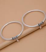 Silver color oxidised anklet