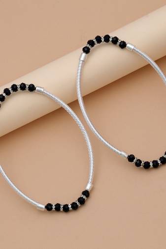 Black color oxidised anklet