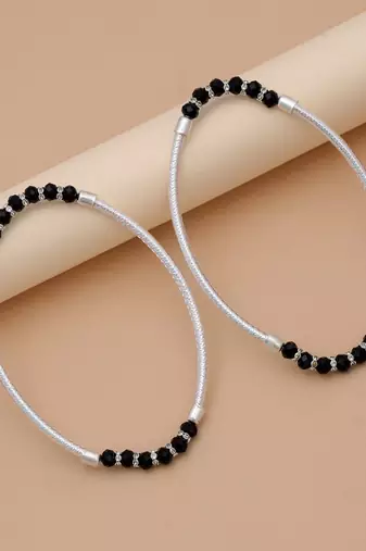Black color oxidised anklet