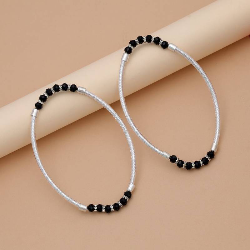 Black color oxidised anklet