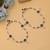 Maroon & green color oxidised anklet