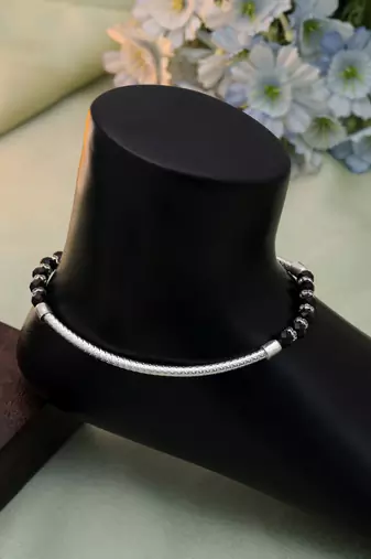 Black color oxidised anklet