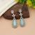 Pista green color kundan earrings