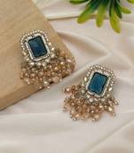 Blue color kundan earrings