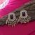 Magenta color kundan earrings