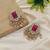 Rani color kundan earrings