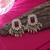 Rani color kundan earrings