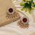 Maroon color kundan earrings