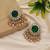 Green color kundan earrings