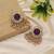 Purple color kundan earrings