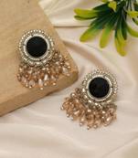 Black color kundan earrings