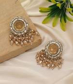 Gold color kundan earrings
