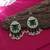 Maroon & green color kundan earrings