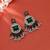 Maroon & green color kundan earrings