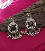 Multi color kundan earrings