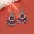 Magenta color kundan earrings