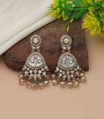 Gold color kundan earrings