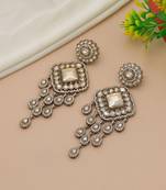 Gold color kundan earrings