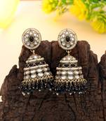 Black color kundan earrings
