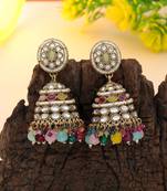 Multi color kundan earrings