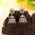 Maroon color kundan earrings