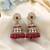 Rani color kundan earrings