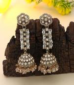 Gold color kundan earrings