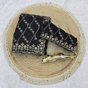 Black Color  Embroidery Work art silk saree 5