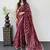 Maroon Color  Embroidery Work Silk Saree