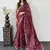 Maroon Color  Embroidery Work art silk saree