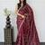 Maroon Color  Embroidery Work Silk Saree