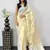 Yellow Color  Embroidery Work art silk saree