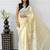 Yellow Color  Embroidery Work Silk Saree