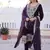 Womens new wine velvet with rich zari coding embroidered work kurta pant duppata set