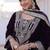 Womens new wine velvet with rich zari coding embroidered work kurta pant duppata set