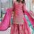 womens new pink color fendi crush with zari & sequins embroidered work