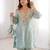 Womens new wedding wear sky color with mirror & lace work kurta pant set