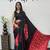 Black Color Heavy Mirror Work Satin Silk Saree