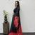 Black Color Heavy Mirror Work Satin Silk Saree