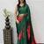 Green Color Heavy Mirror Work Satin Silk Saree