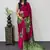 Pink Color Heavy Mirror Work Satin art silk saree