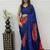 Royal Blue Color Heavy Mirror Work Satin Silk Saree