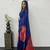 Royal Blue Color Heavy Mirror Work Satin Silk Saree