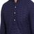 Navy blue chikankari cotton embroidery men kurta