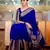 Royal blue silk blend woven saree