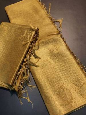 Beige tissue woven saree 2
