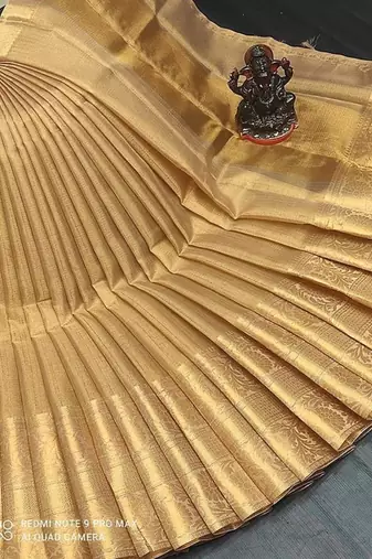Beige tissue woven saree