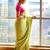 Parrot green art silk woven saree