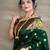 Green silk blend plain saree