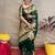 Green silk blend plain saree